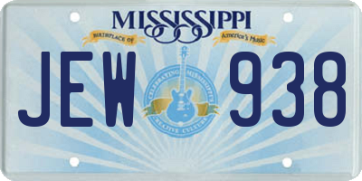 MS license plate JEW938