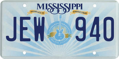 MS license plate JEW940