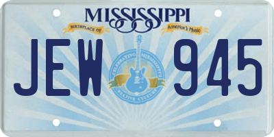 MS license plate JEW945