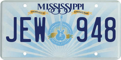 MS license plate JEW948