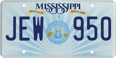 MS license plate JEW950