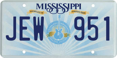MS license plate JEW951