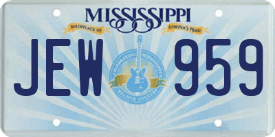 MS license plate JEW959