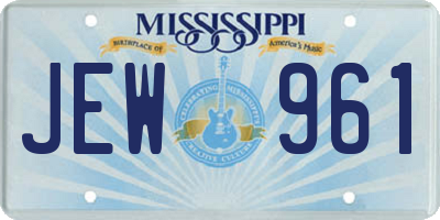 MS license plate JEW961