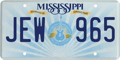 MS license plate JEW965