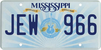 MS license plate JEW966