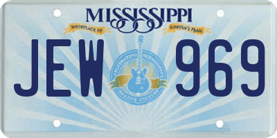MS license plate JEW969
