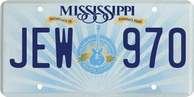 MS license plate JEW970