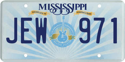 MS license plate JEW971
