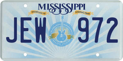 MS license plate JEW972