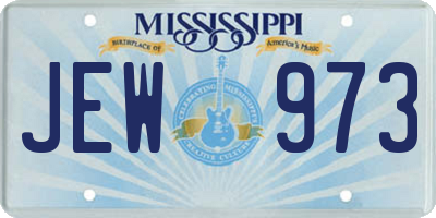 MS license plate JEW973