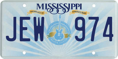 MS license plate JEW974