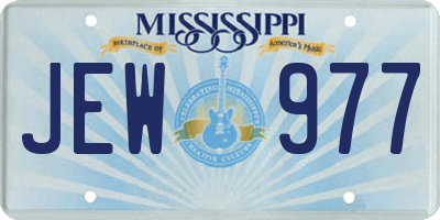 MS license plate JEW977