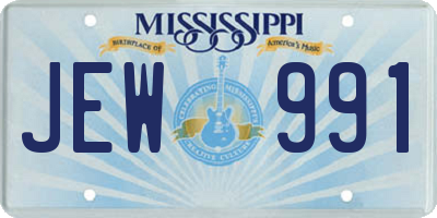 MS license plate JEW991