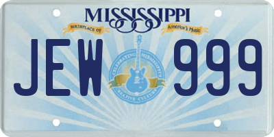 MS license plate JEW999