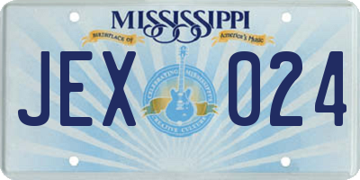 MS license plate JEX024