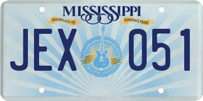 MS license plate JEX051