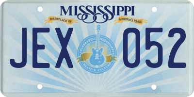 MS license plate JEX052