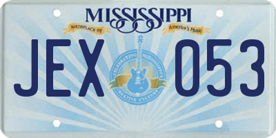 MS license plate JEX053