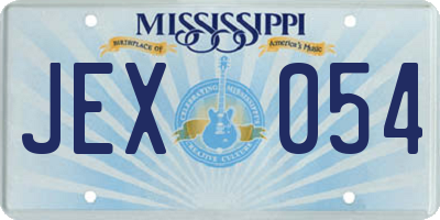 MS license plate JEX054