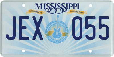MS license plate JEX055