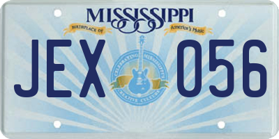 MS license plate JEX056