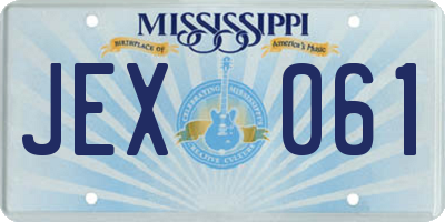 MS license plate JEX061