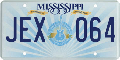 MS license plate JEX064