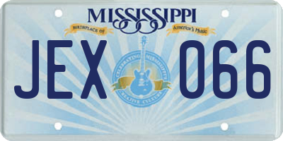 MS license plate JEX066