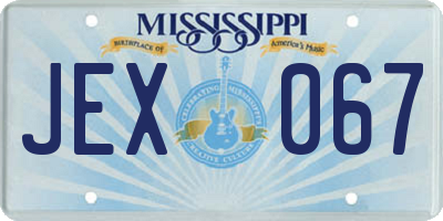 MS license plate JEX067