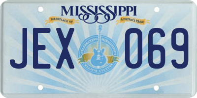 MS license plate JEX069