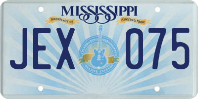 MS license plate JEX075
