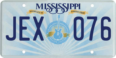 MS license plate JEX076