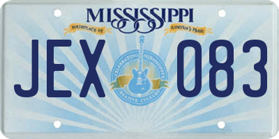 MS license plate JEX083