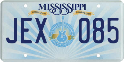 MS license plate JEX085
