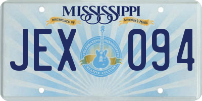 MS license plate JEX094
