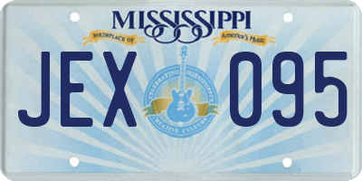 MS license plate JEX095