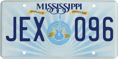 MS license plate JEX096