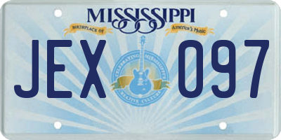 MS license plate JEX097
