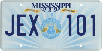 MS license plate JEX101