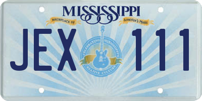 MS license plate JEX111