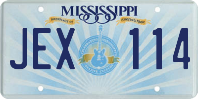 MS license plate JEX114