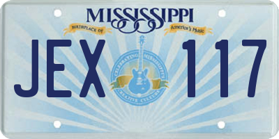 MS license plate JEX117