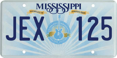 MS license plate JEX125