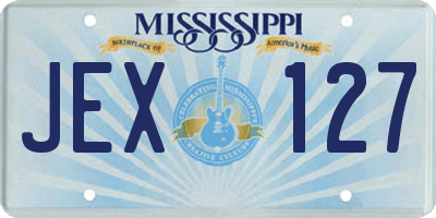 MS license plate JEX127