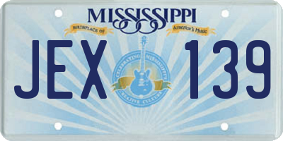 MS license plate JEX139
