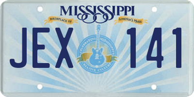 MS license plate JEX141