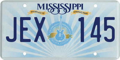 MS license plate JEX145