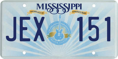 MS license plate JEX151