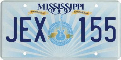 MS license plate JEX155
